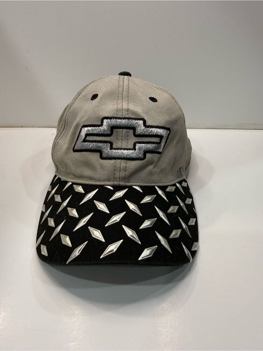 Chevrolet Embroidered Baseball Cap - Light Gray/Black